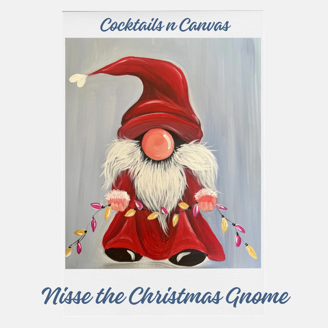 Nisse the Christmas Gnome - Mobberley Ice cream Company- Mobberley - Cocktails n Canvas Art Schools